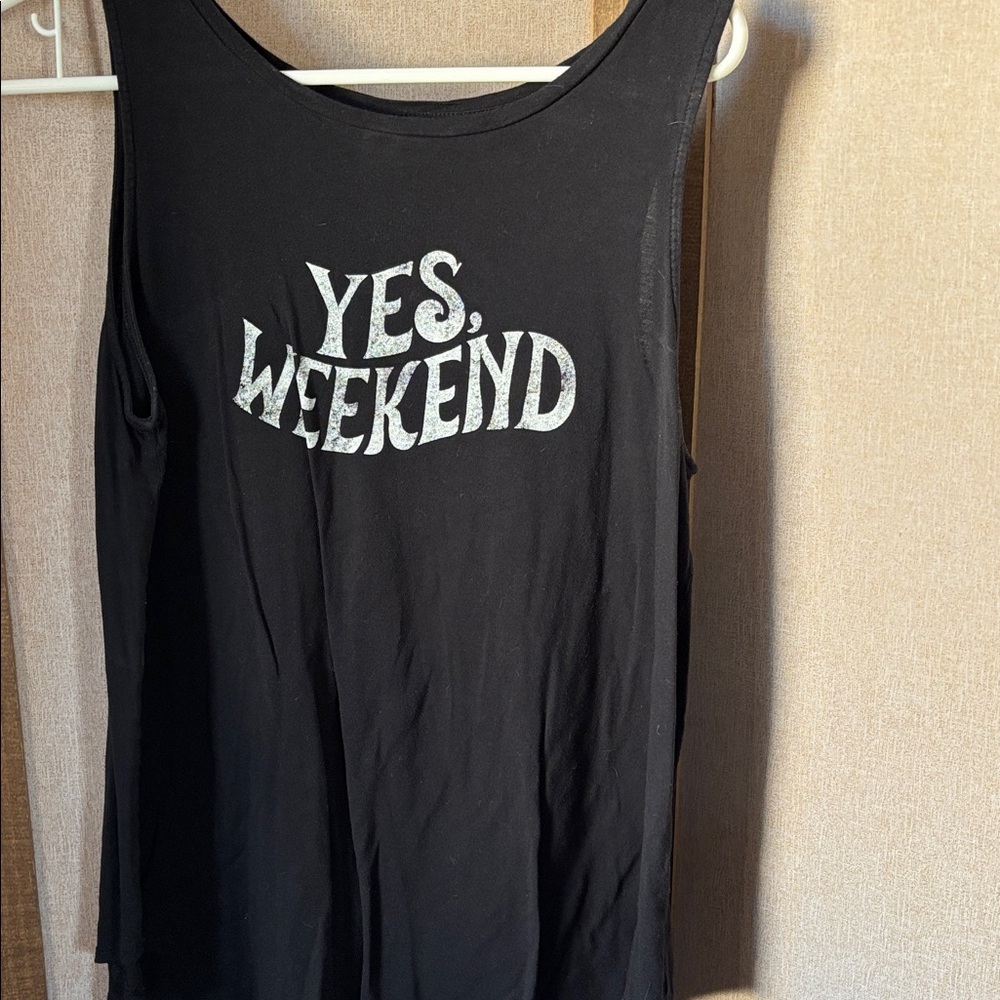 FINAL MARKDOWN Old Navy Black Tank Top with White Graphic large